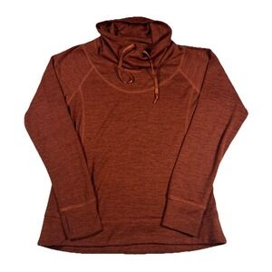 Kuhl Lea Women's Funnel Cowl Neck Pullover Medium Orange Lightweight Warm